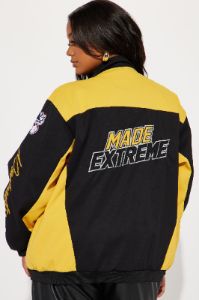 Made Extreme Racing Jacket - Yellow/combo sold by Fashion Nova