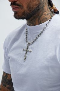 Inviolable Cross Chain Necklace - Silver sold by Fashion Nova