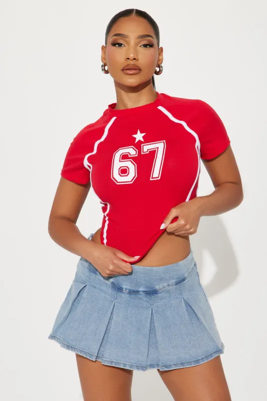 Starting Player Graphic Tee - Red sold by Fashion Nova