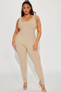 Sandra Light Snatched Jumpsuit - Nude sold by Fashion Nova