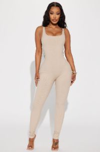Sandra Light Snatched Jumpsuit - Nude sold by Fashion Nova