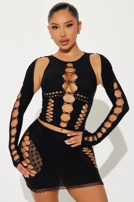 The Night Is Still Young Skirt Set - Black sold by Fashion Nova