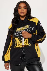 Made Extreme Racing Jacket - Yellow/combo sold by Fashion Nova