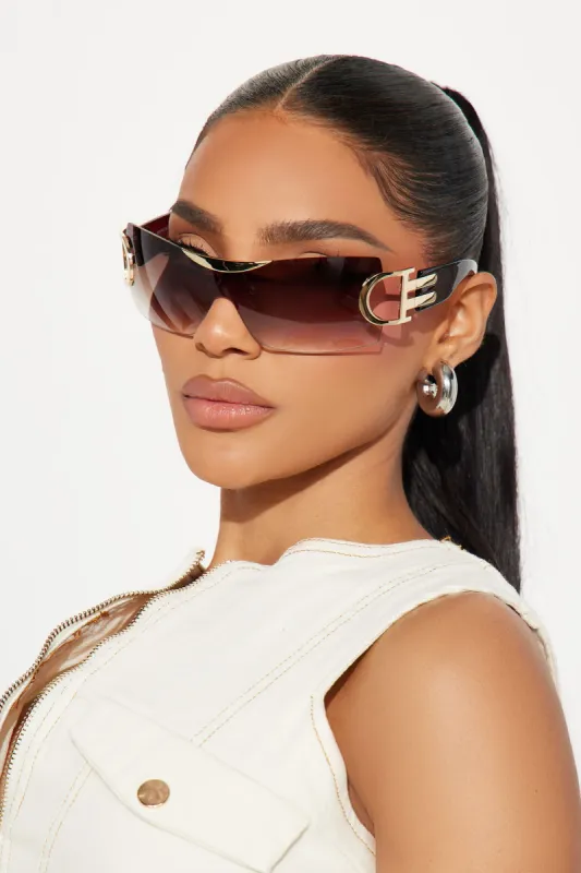 You'll Miss Me When I'm Gone Sunglasses - Brown/combo sold by Fashion Nova
