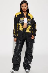 Made Extreme Racing Jacket - Yellow/combo sold by Fashion Nova