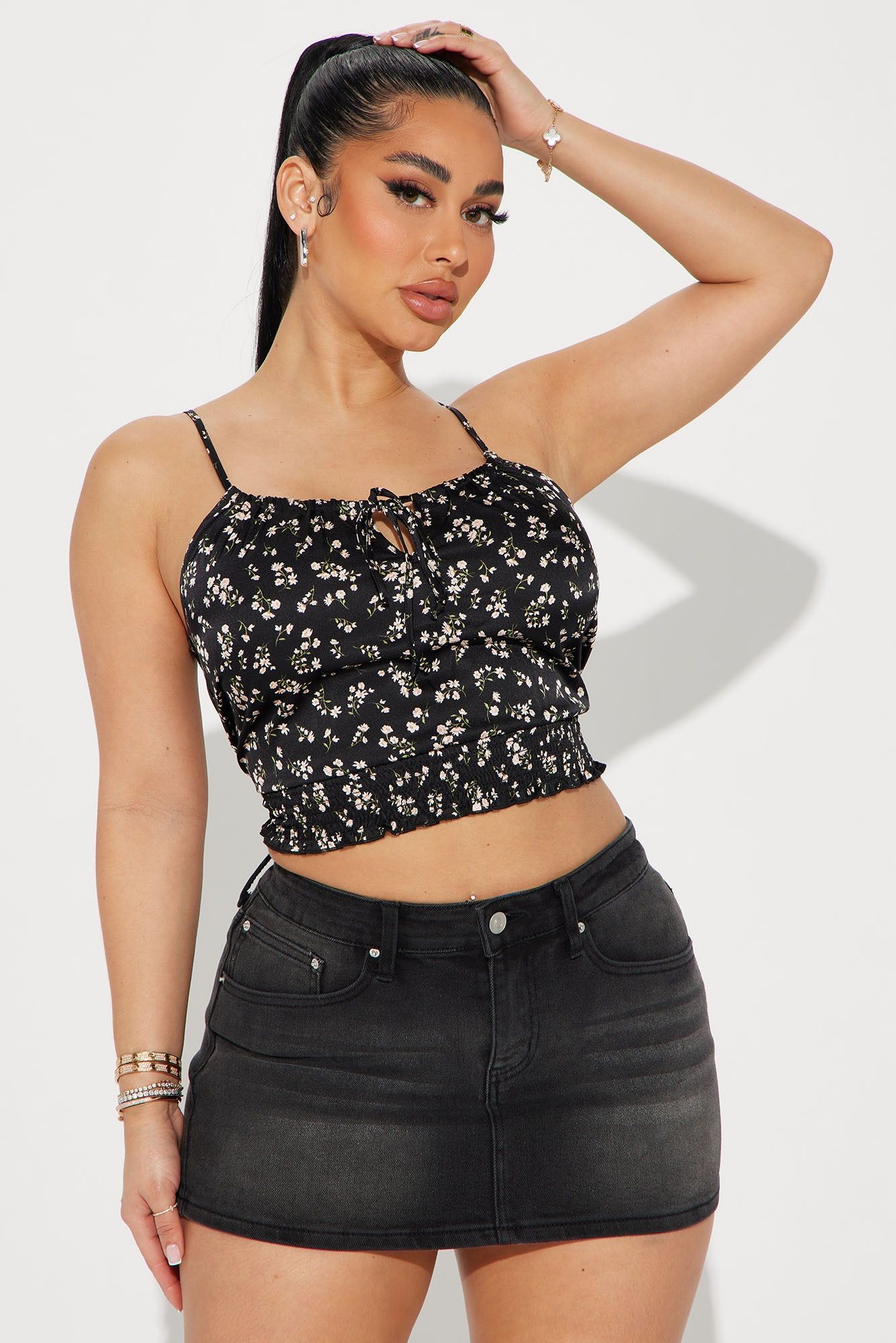 Melonie Cami Top - Black/combo sold by Fashion Nova