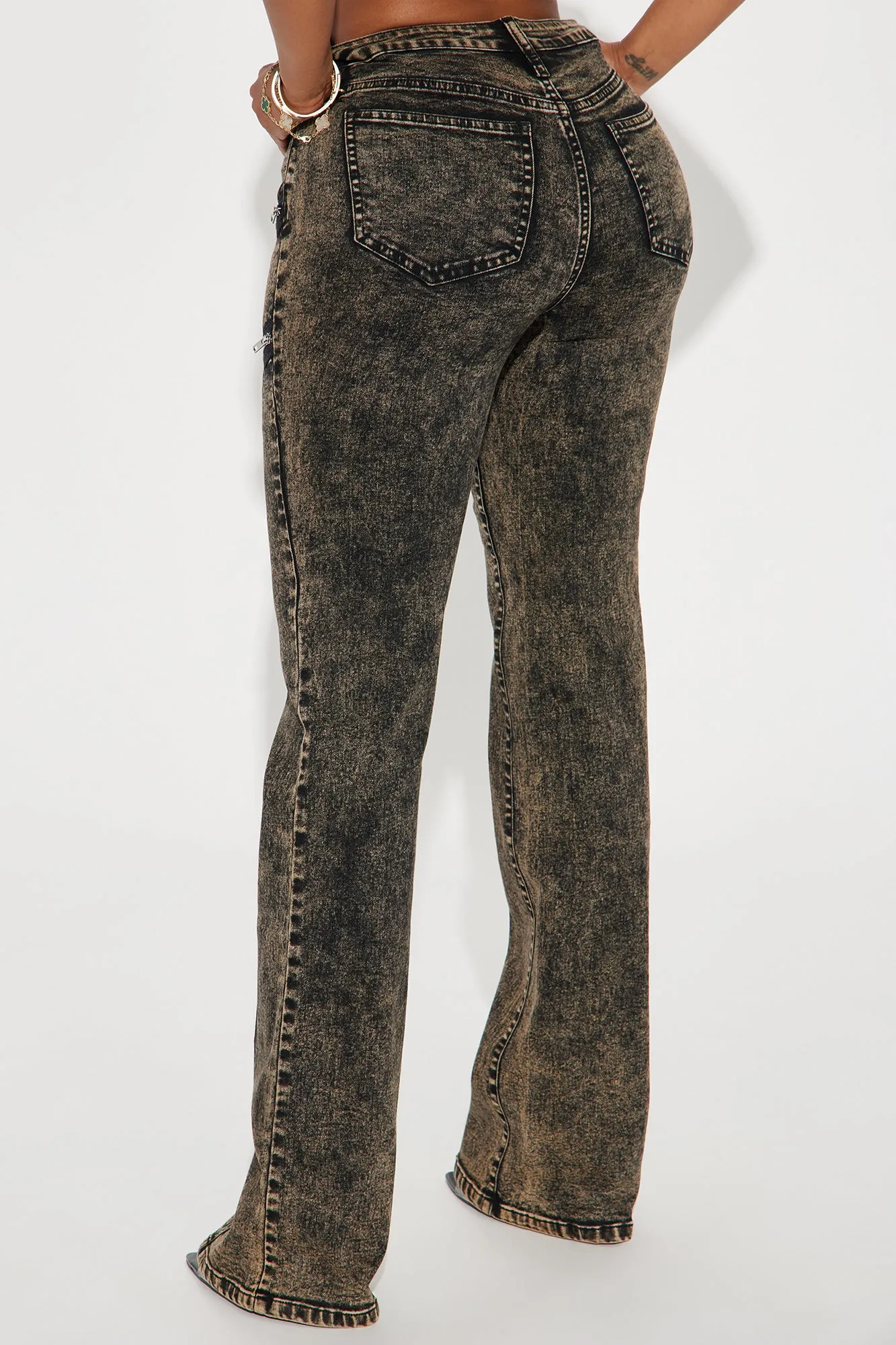 Getting A Reaction Stretch Flare Jeans - Black Wash sold by Fashion Nova product image thumbnail 3