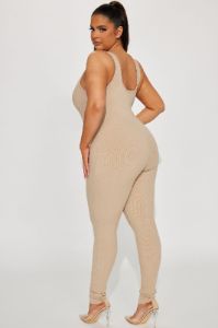Sandra Light Snatched Jumpsuit - Nude sold by Fashion Nova
