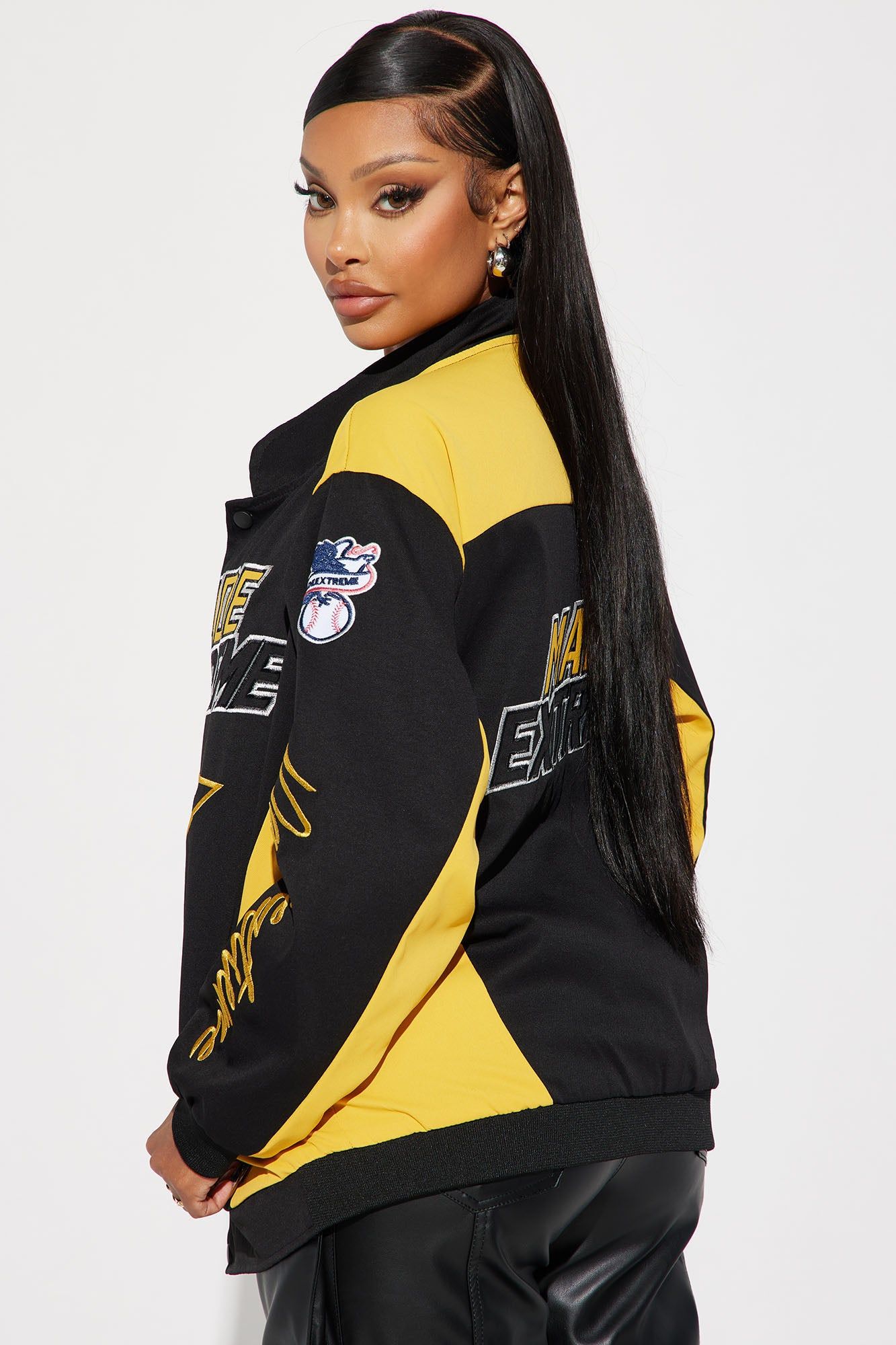 Made Extreme Racing Jacket - Yellow/combo sold by Fashion Nova product image thumbnail 4