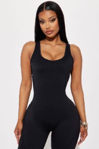 Let's Get It Active Jumpsuit - Black sold by Fashion Nova
