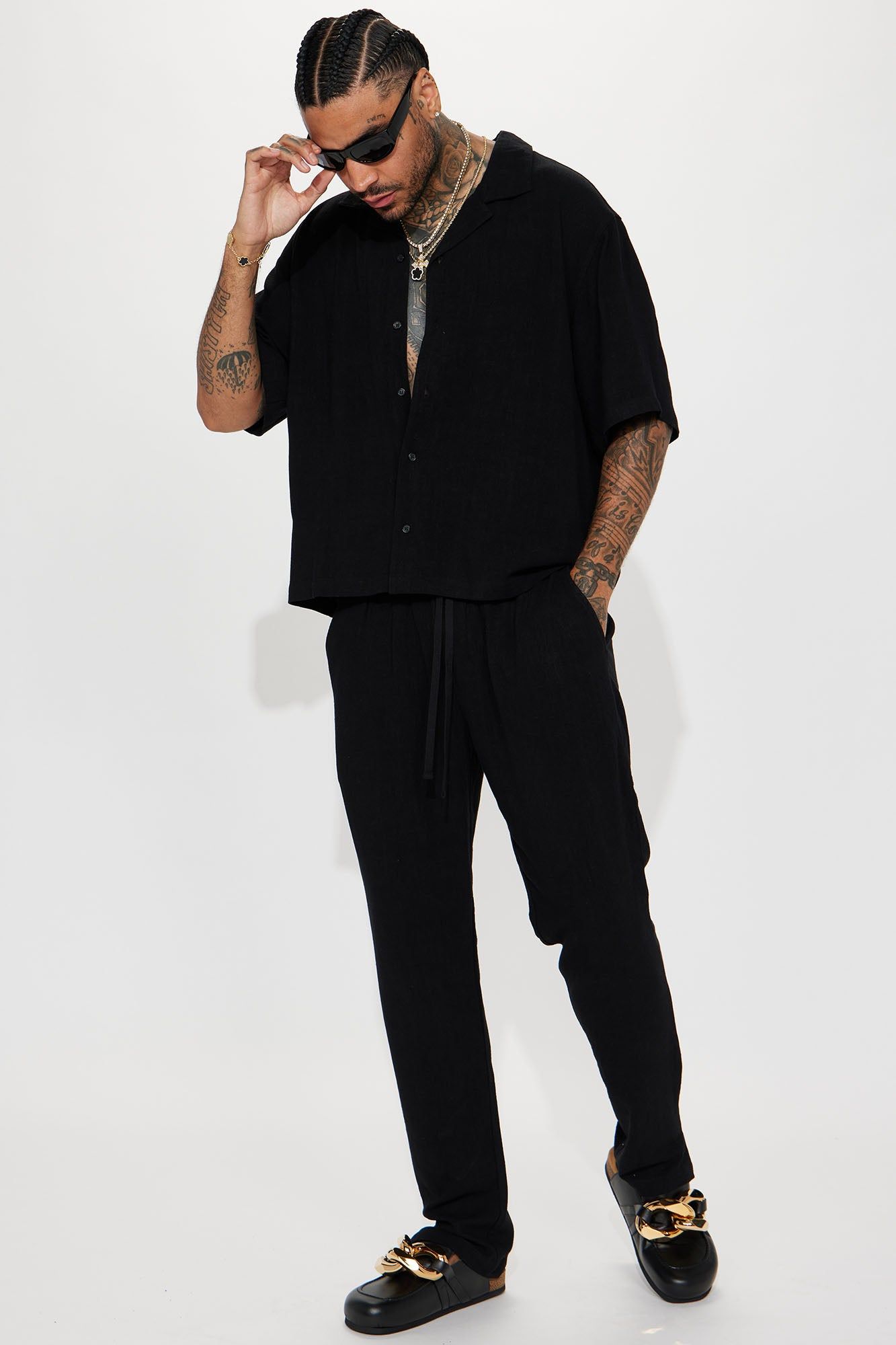 Solid Textured Linen Button Up Shirt - Black sold by Fashion Nova product image thumbnail 2