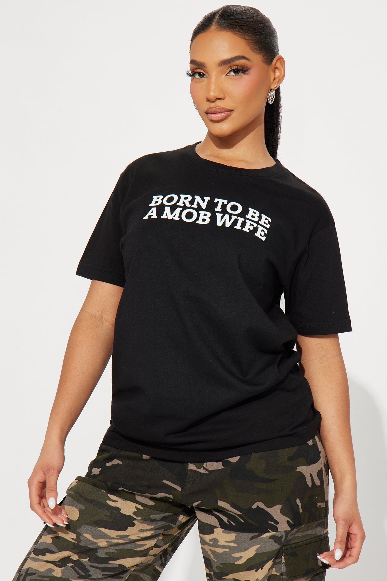Born To Be A Mob Wife Tee - Black sold by Fashion Nova product image thumbnail 2