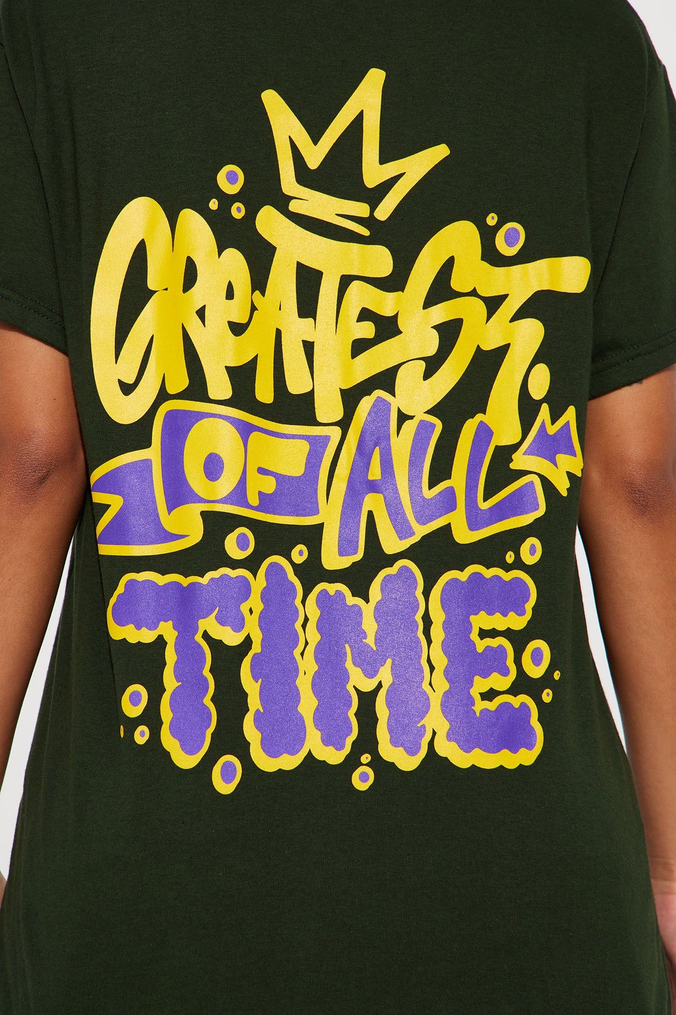 Greatest Of All Time Graphic Tee - Green sold by Fashion Nova product image thumbnail 4
