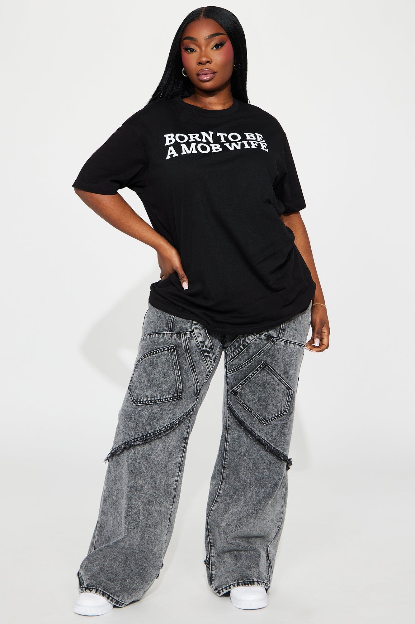 Born To Be A Mob Wife Tee - Black sold by Fashion Nova product image thumbnail 5