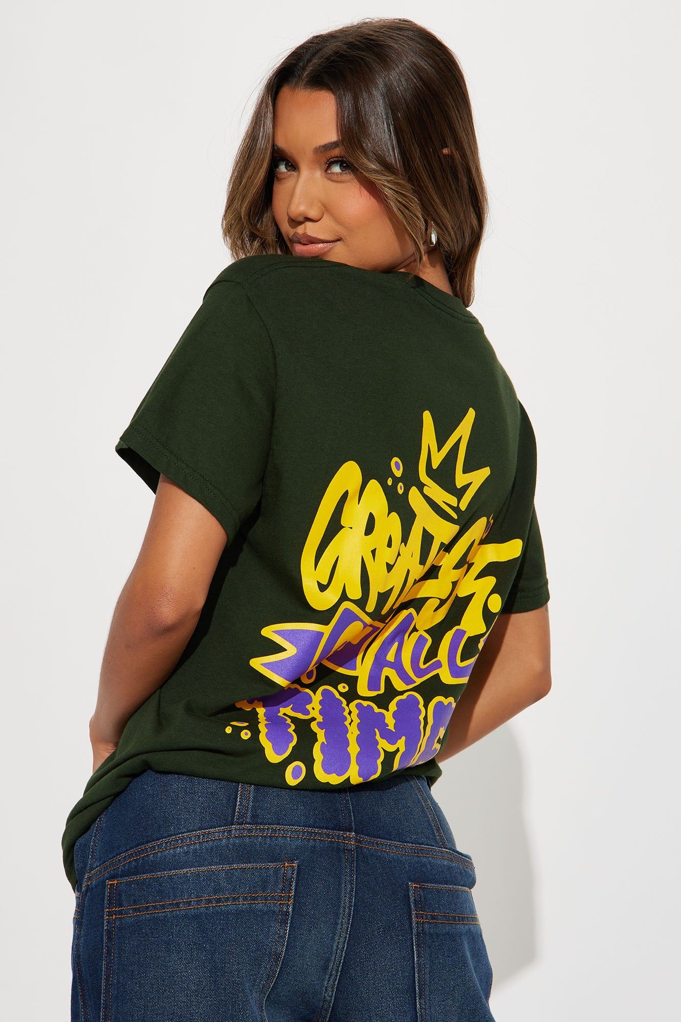 Greatest Of All Time Graphic Tee - Green sold by Fashion Nova product image thumbnail 3