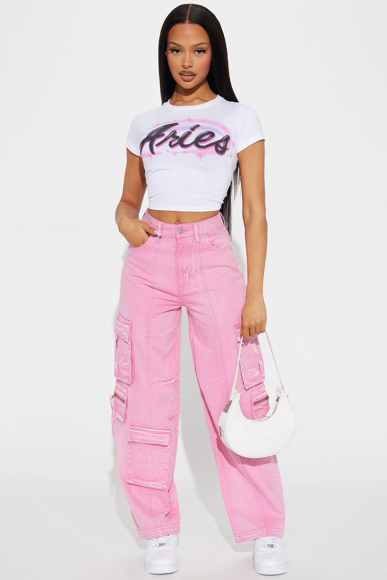 Margot Mineral Wash Cargo Pant - Pink sold by Fashion Nova