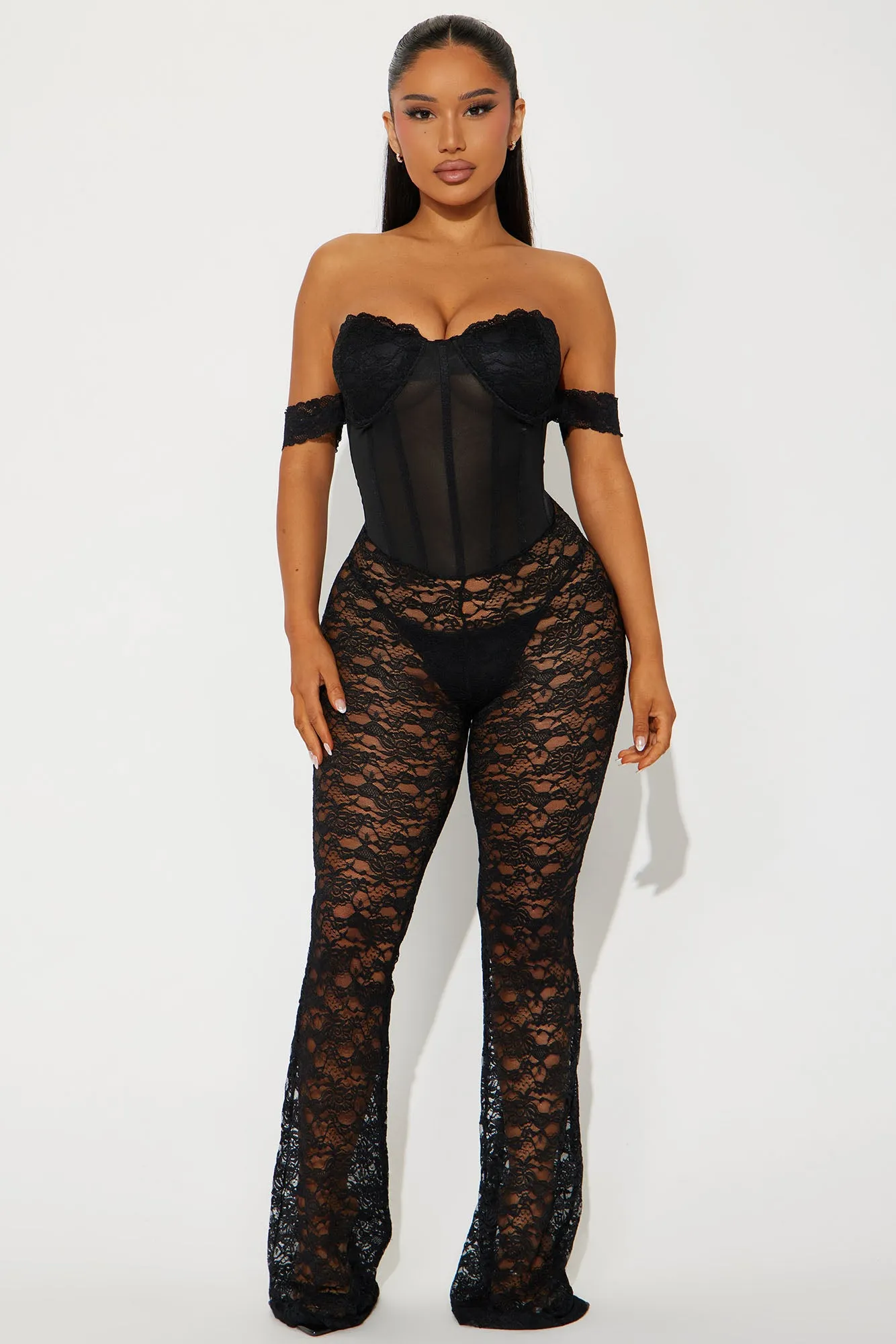 Alani Lace Jumpsuit - Black sold by Fashion Nova