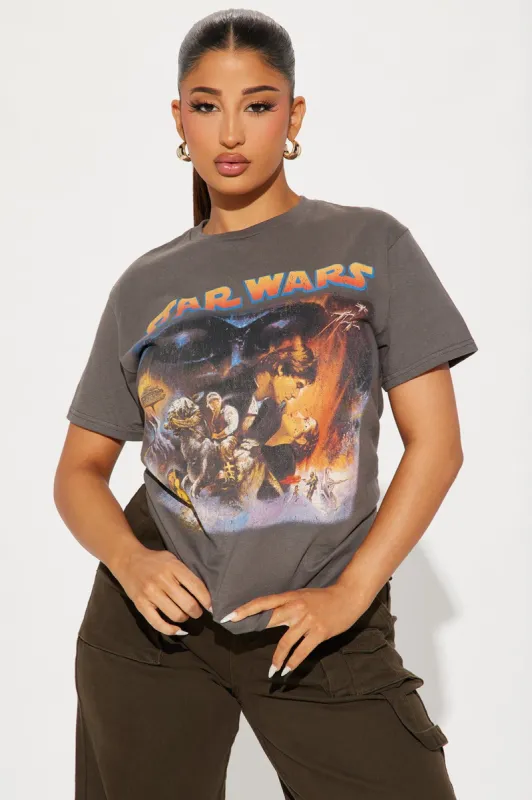 Star Wars Washed Graphic Tee - Black Wash sold by Fashion Nova