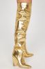 Different Type Of Girl Thigh High Boots - Gold sold by Fashion Nova