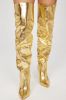 Different Type Of Girl Thigh High Boots - Gold sold by Fashion Nova