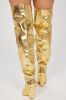 Different Type Of Girl Thigh High Boots - Gold sold by Fashion Nova