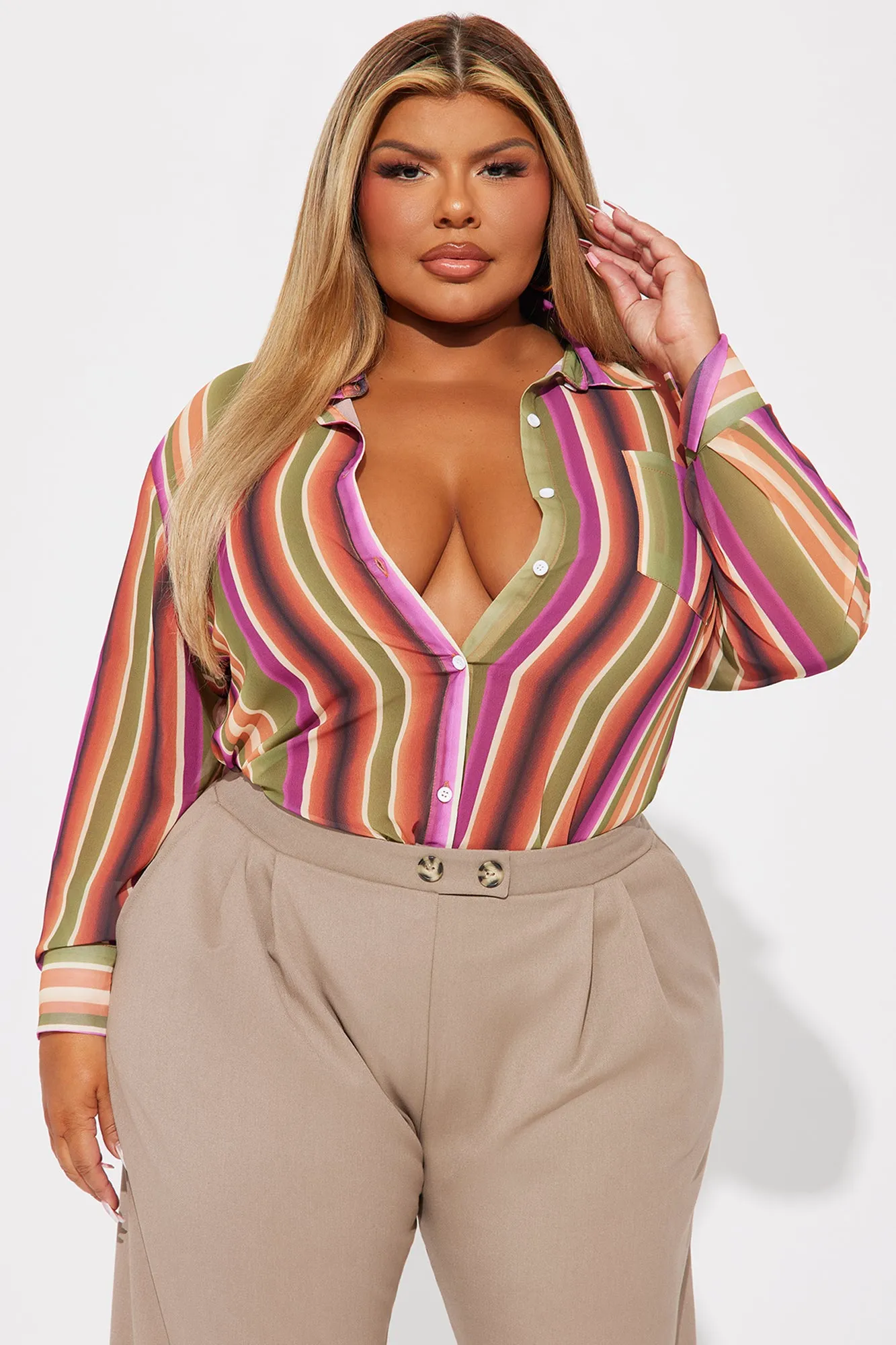 Watermelon Sugar Striped Shirt - Multi Color sold by Fashion Nova product image thumbnail 4