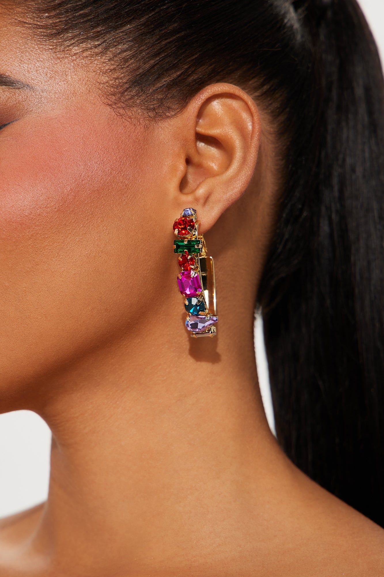 Got You Hooked On Me Earrings - Gold/Multi sold by Fashion Nova