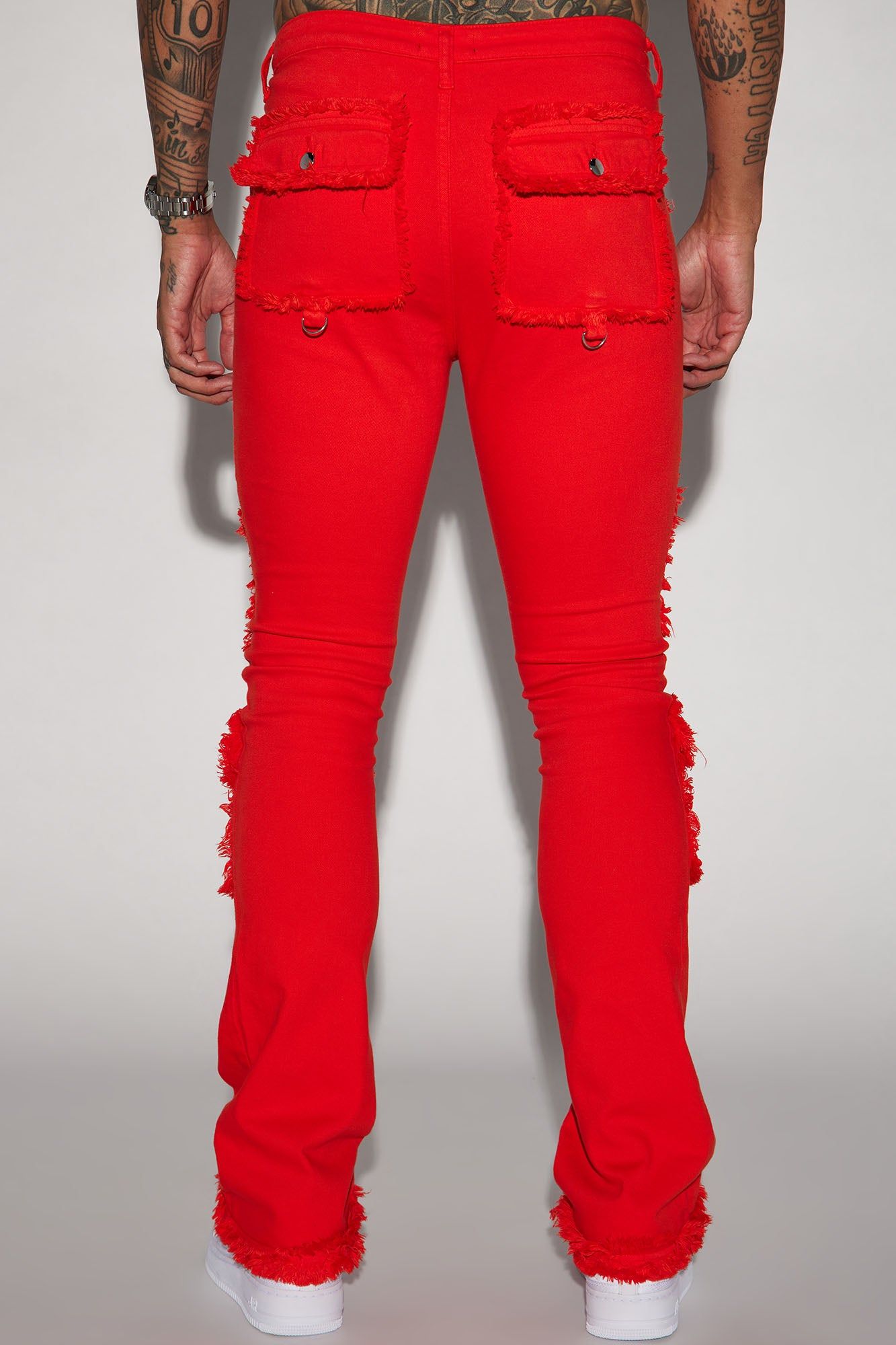 Fit Check Stacked Skinny Flared Pants - Red sold by Fashion Nova product image thumbnail 6