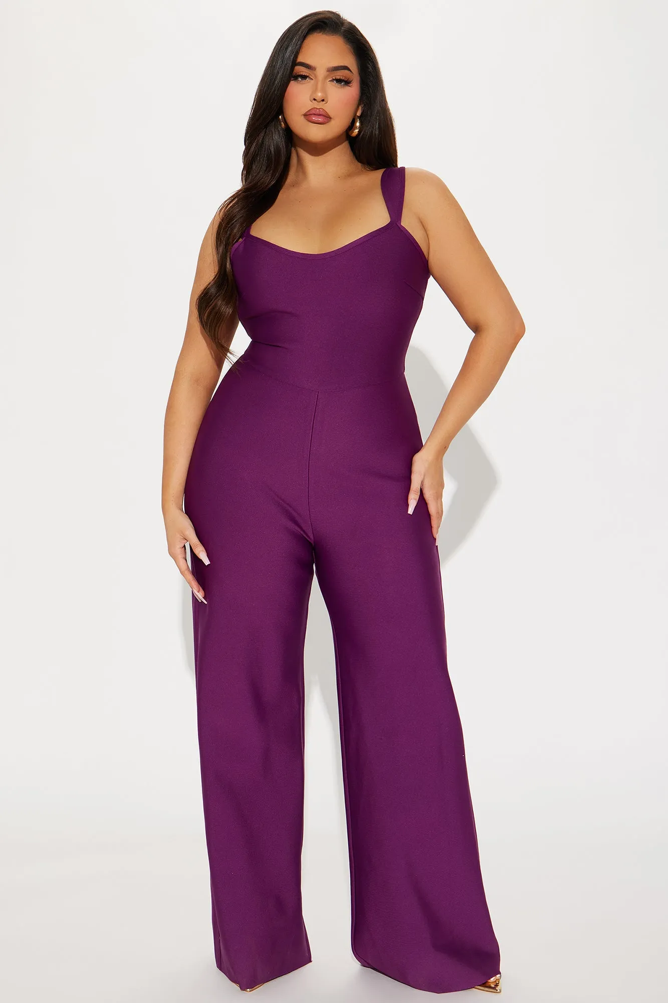 Over The Top Bandage Jumpsuit - Plum sold by Fashion Nova product image thumbnail 4