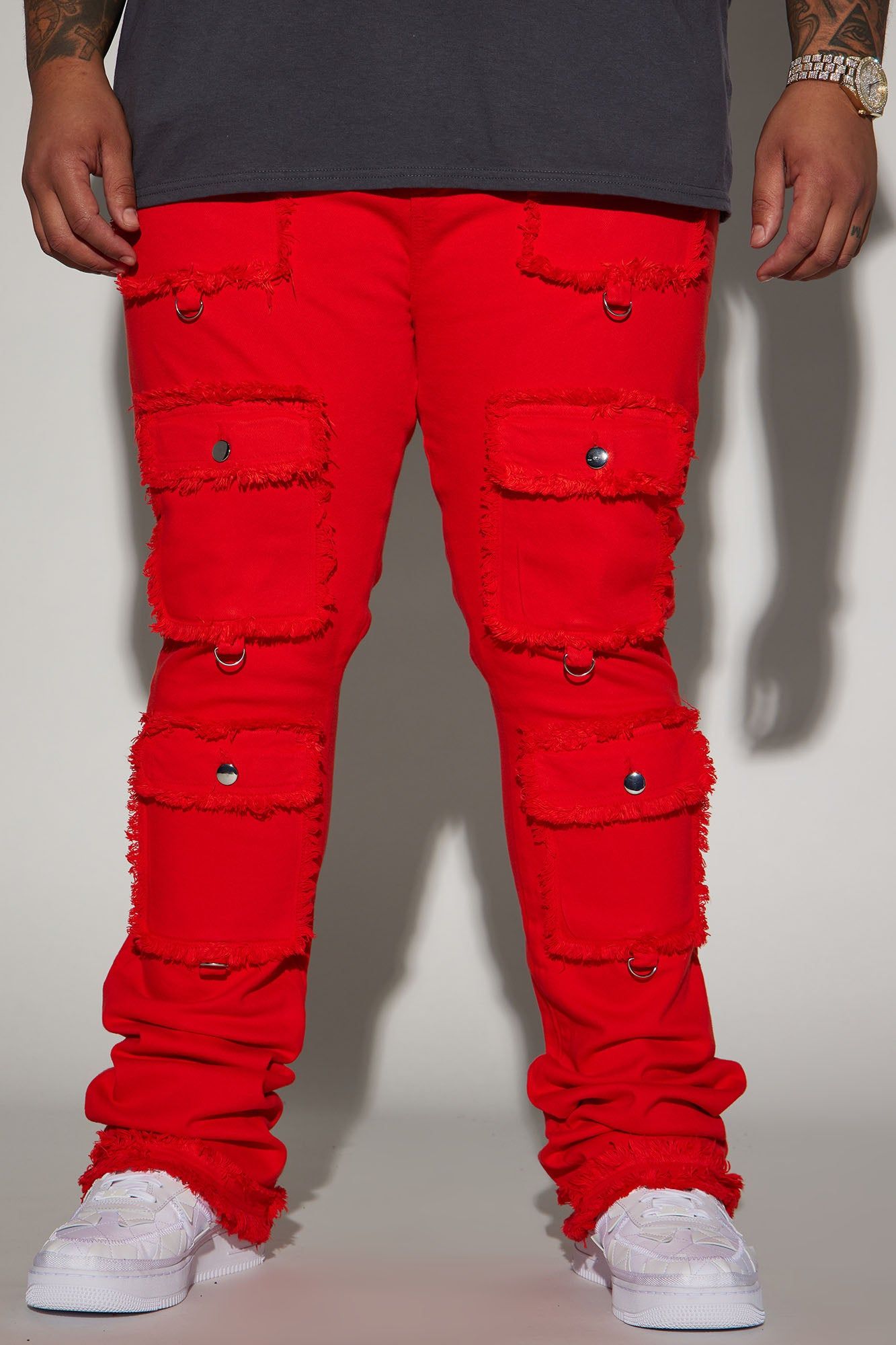 Fit Check Stacked Skinny Flared Pants - Red sold by Fashion Nova product image thumbnail 2