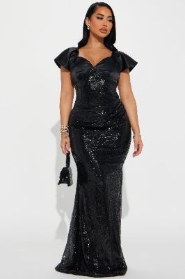 Arabella Sequin Gown - Black sold by Fashion Nova