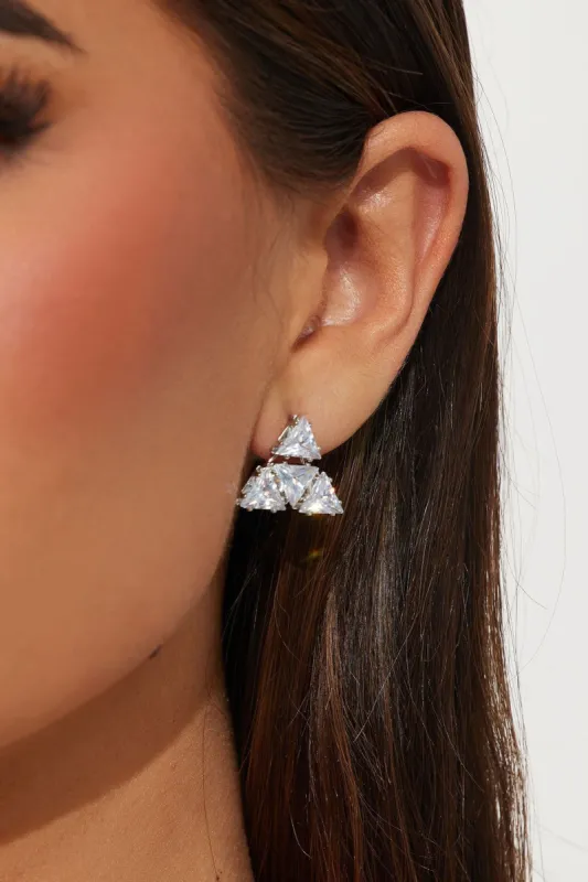 Staying On Top Stud Earrings - Silver sold by Fashion Nova