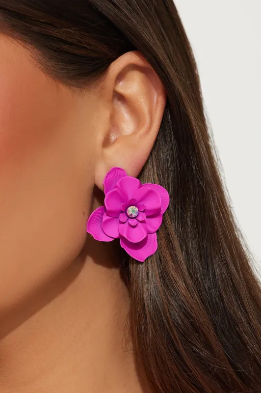 Pretty Petals Earrings  - Pink sold by Fashion Nova