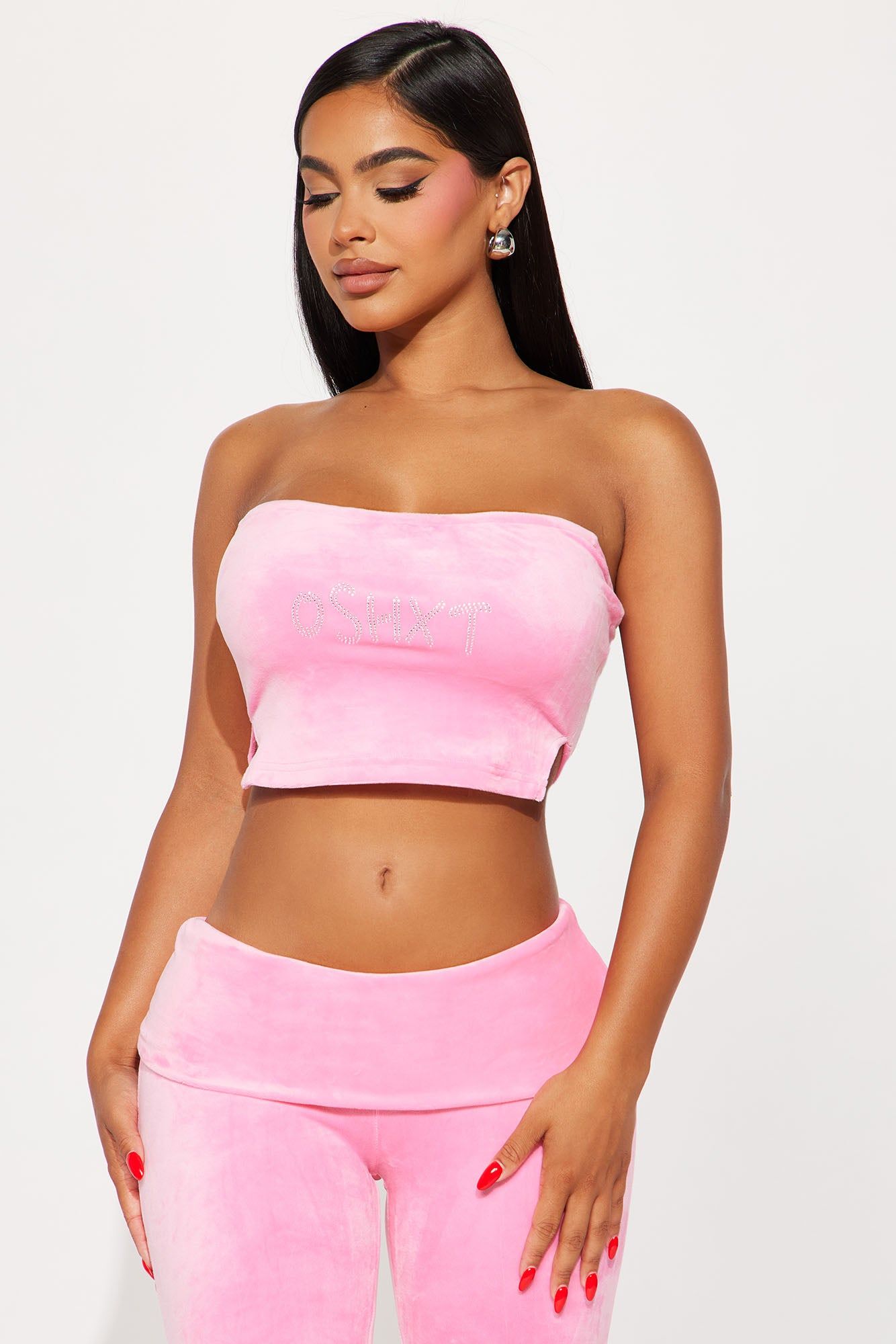 Couture Drip Velour Pant Set - Pink sold by Fashion Nova product image thumbnail 2