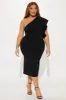 See You At The Yacht Club Midi Dress - Black sold by Fashion Nova