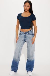 Keeping In Touch Stretch Straight Leg Jeans - Medium Wash sold by Fashion Nova