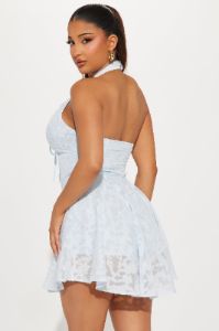 Cindy Chiffon Mini Dress - Light Blue sold by Fashion Nova