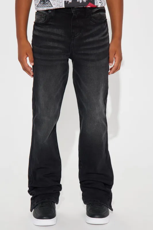 Mini Torrey Stacked Skinny Flare Jeans - Black Wash sold by Fashion Nova