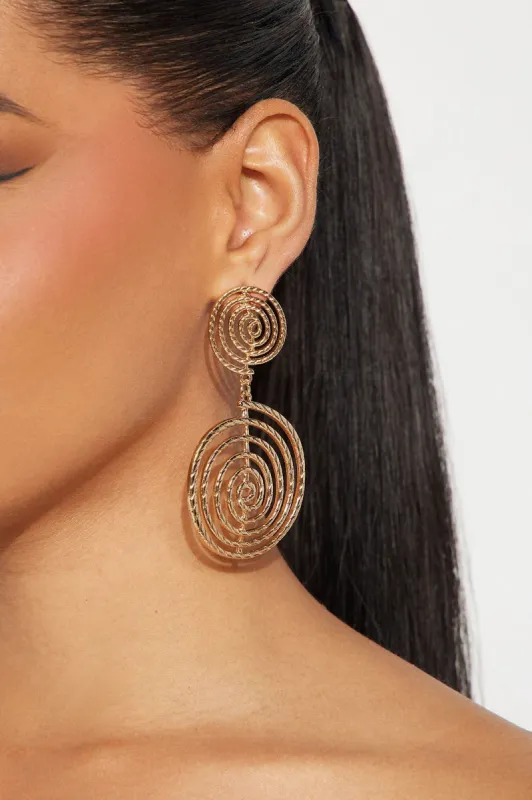 Spin Me Round And Round Earrings - Gold sold by Fashion Nova