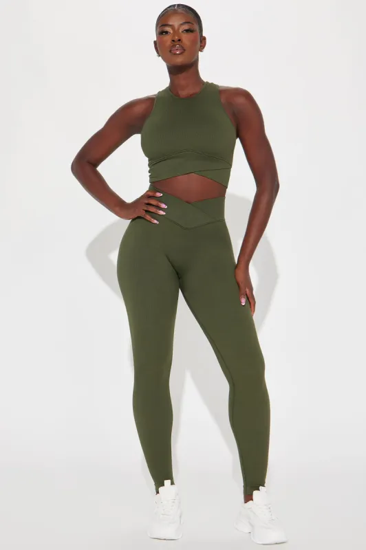 Namaste Seamless Active Leggings - Olive sold by Fashion Nova