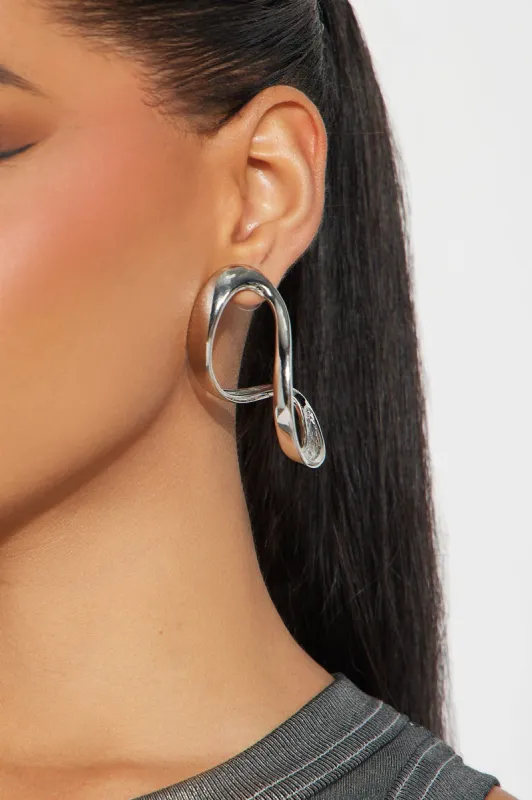 Tough Vibe Earrings  - Silver sold by Fashion Nova