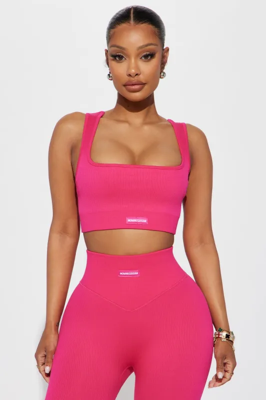 Effortless Orpheus Ribbed Seamless Bra Top  - Fuchsia sold by Fashion Nova