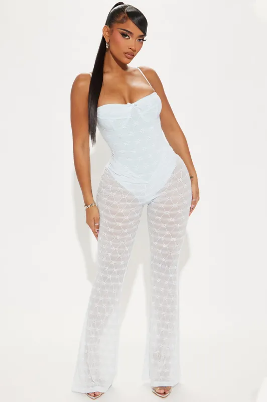 Valentina Lace Jumpsuit - Light Blue sold by Fashion Nova