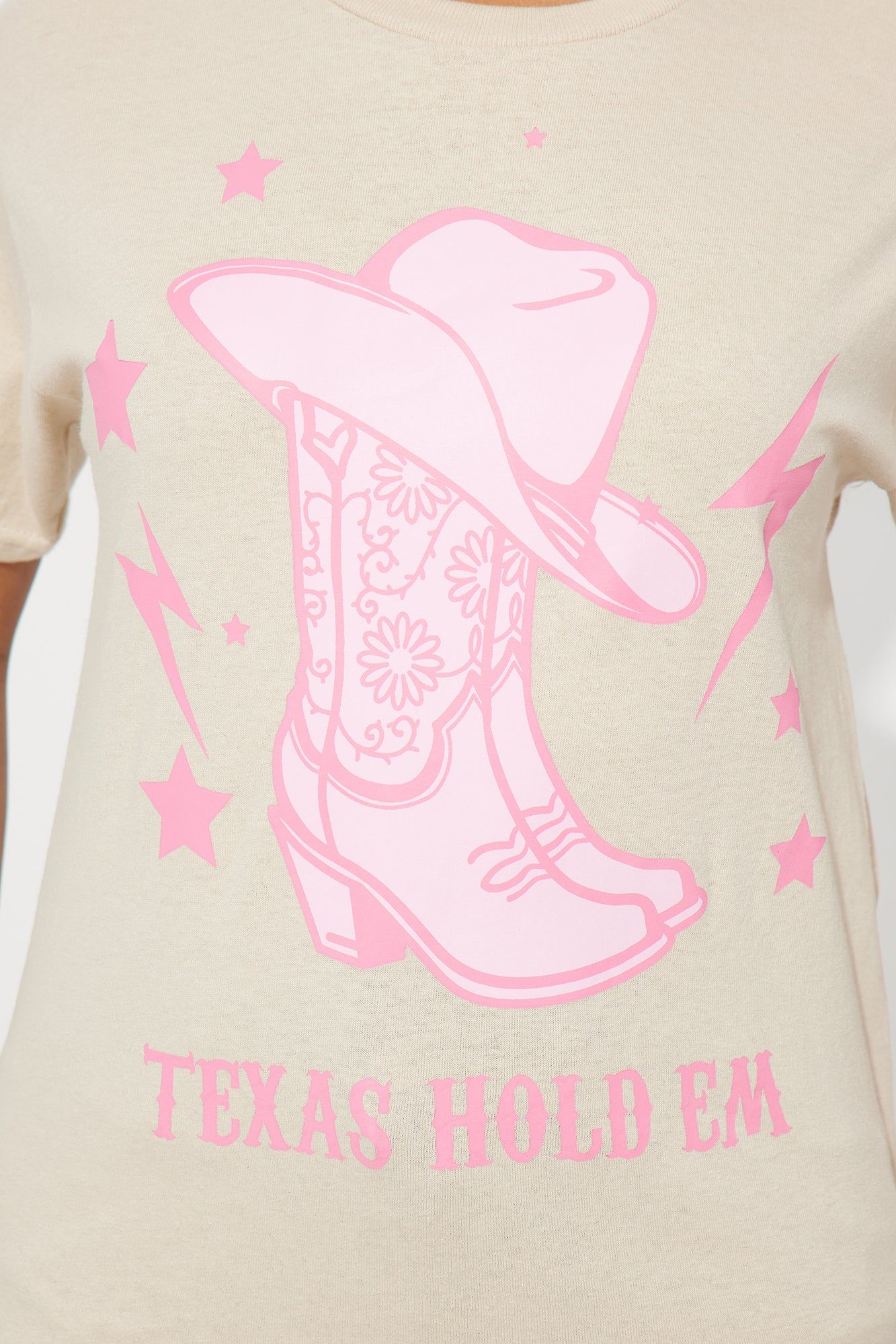 Texas Hold Em Cowgirl Tee - Beige sold by Fashion Nova product image thumbnail 3