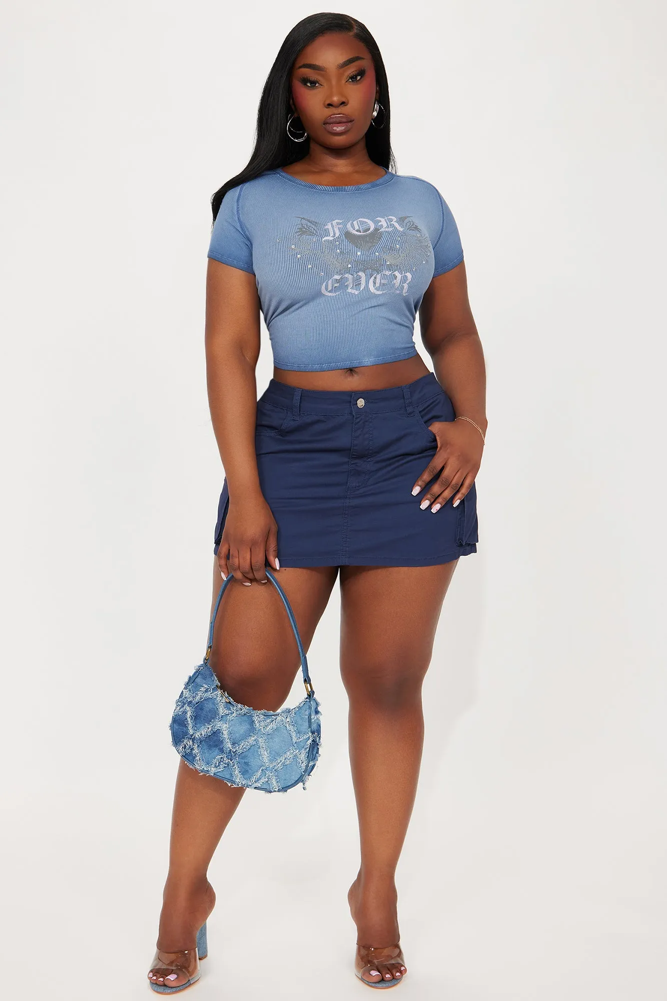 Your Forever Rhinestone Tee - Blue/combo sold by Fashion Nova product image thumbnail 5