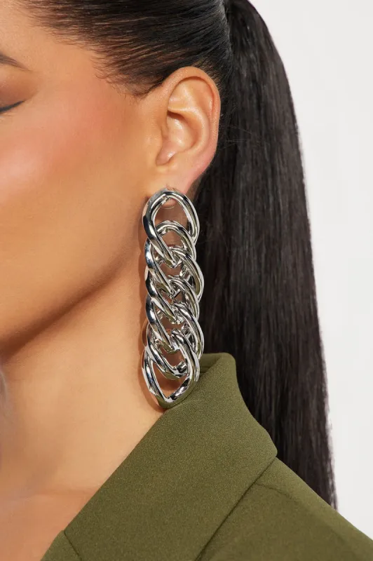 Trying To Reach You Earrings - Silver sold by Fashion Nova