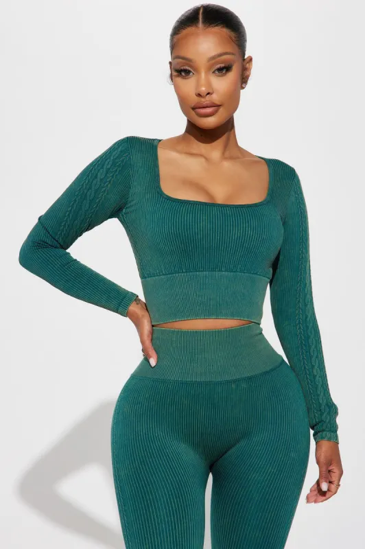 Alignment Seamless Long Sleeve Active Top - Hunter sold by Fashion Nova