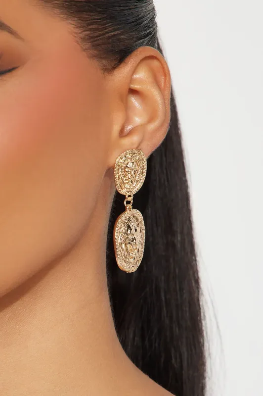 Hear The Roar Earrings  - Gold sold by Fashion Nova