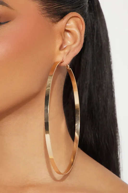 Ever So Extra Hoop Earrings - Gold sold by Fashion Nova