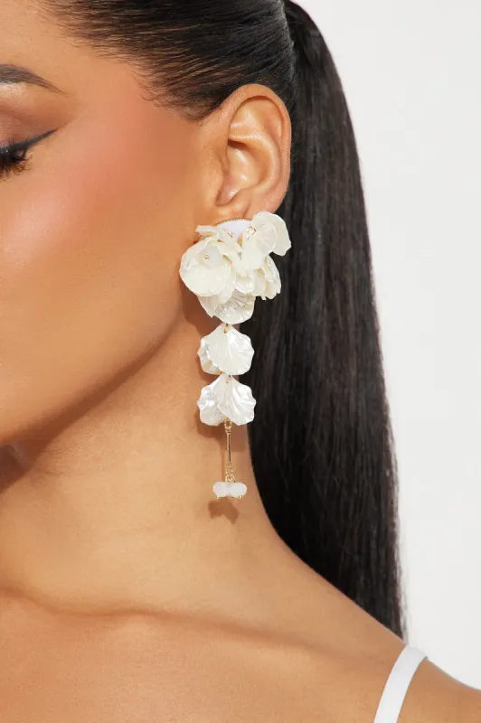 The Dreamiest Bouquet Earrings  - White sold by Fashion Nova